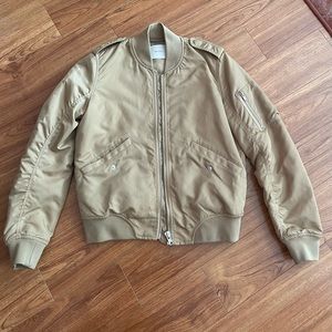 Talula Aritzia Bomber Jacket in beige